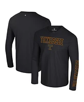 Colosseum Men's Black Tennessee Volunteers Color Pop Active Blend 2-Hit Long Sleeve T-Shirt