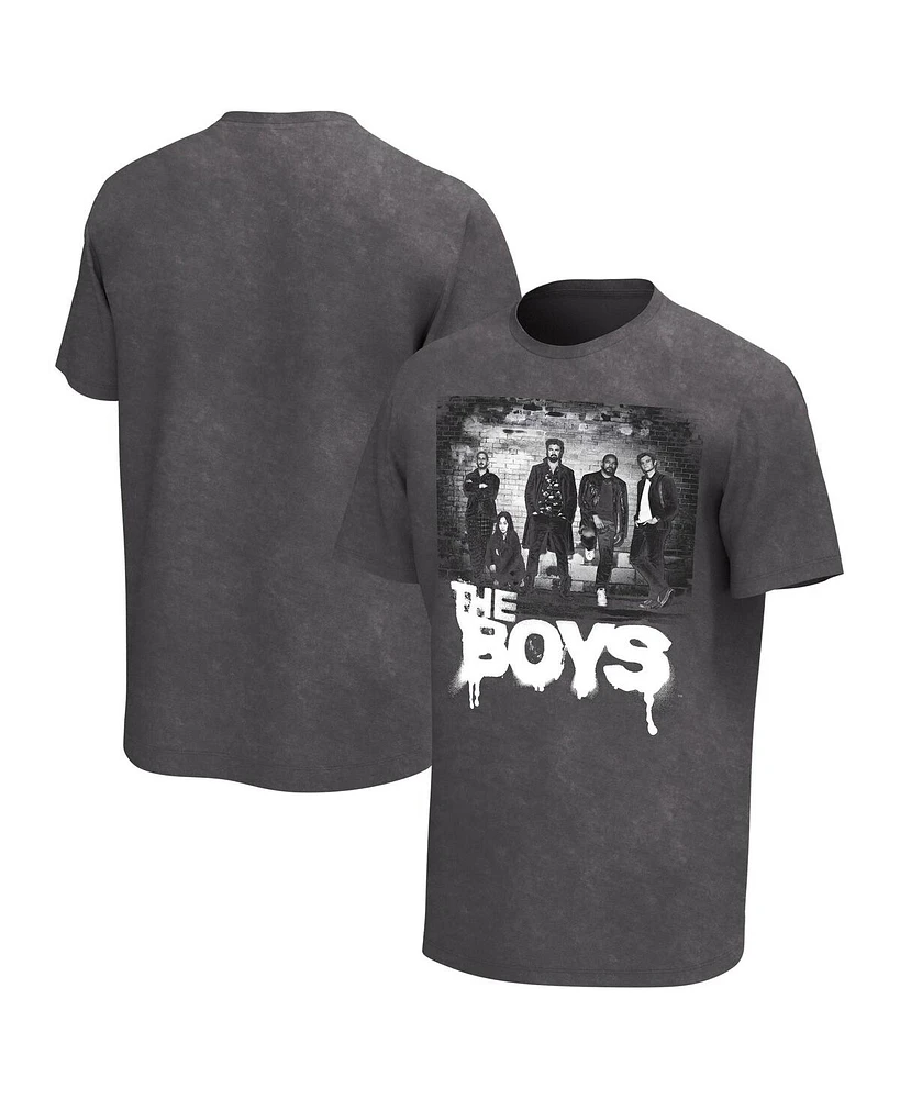 Philcos Men's Black The Boys Crew Washed Graphic T-Shirt