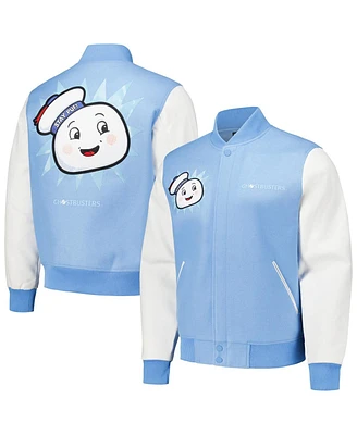 Freeze Max Men's Blue Ghostbusters Stay Puft Full-Zip Varsity Jacket