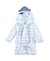 Hudson Baby Baby Boys Cotton Animal Face Hooded Towel h Bathrobe Bundle Set, Narwhal, 0-9 Months