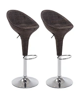 Homcom 2pc Wicker Style Sling Fabric Chrome Bucket Seat Patio Bar Stool Spa Pool