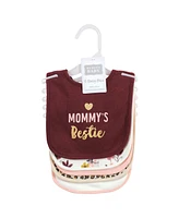 Hudson Baby Infant Girls Cotton Bibs, Mommys Bestie, One Size