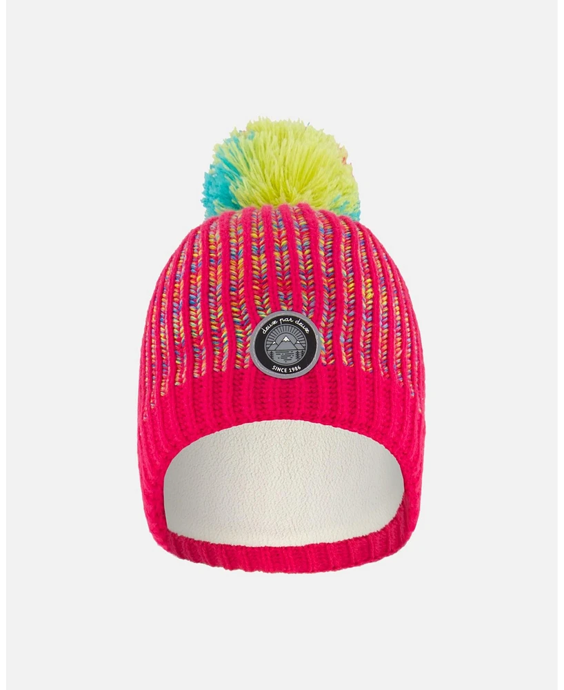 Deux par Girl Knit Hat Pink And Multicolor - Toddler|Child