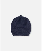 Deux par Girl Hairy Knit Beret Navy - Toddler|Child