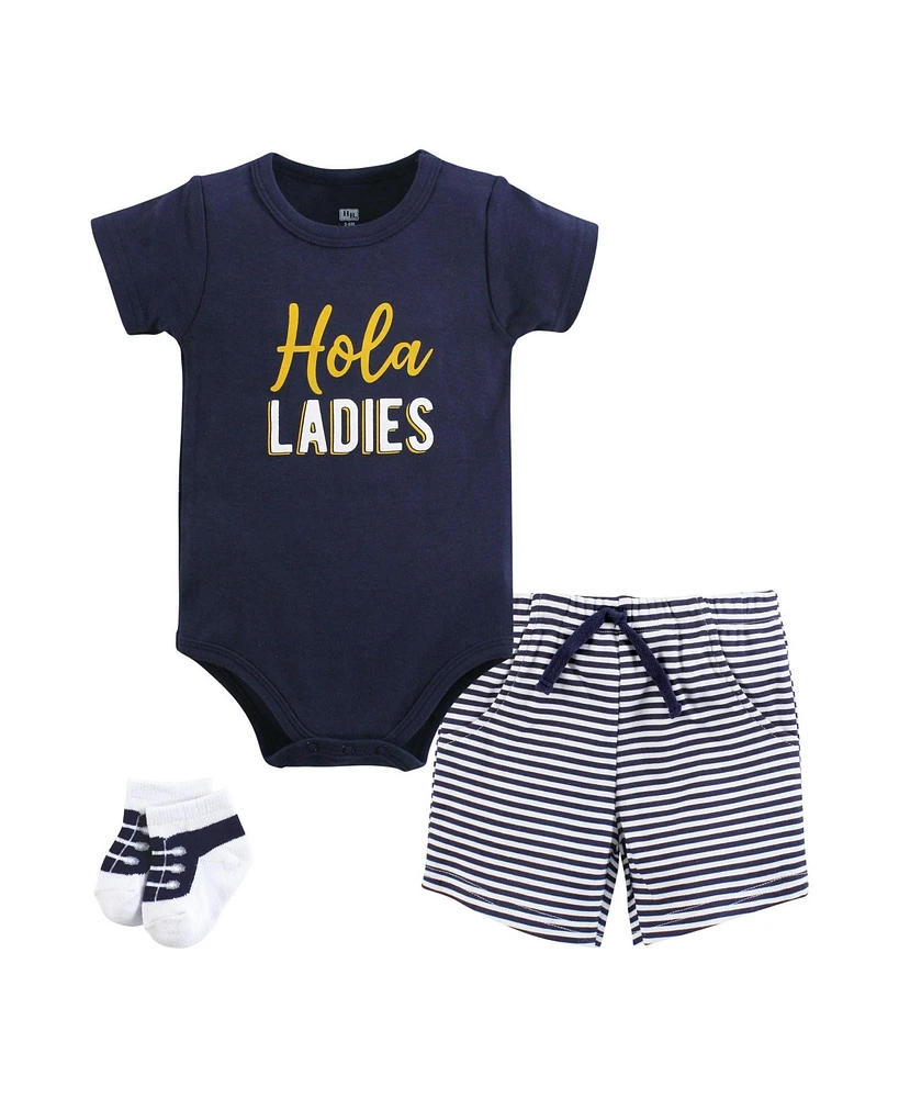 Hudson Baby Boys Bodysuit, Short and Sock