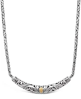 Devata Bali Filgree with Borobudur Chain Necklace in Sterling Silver with 18K Gold