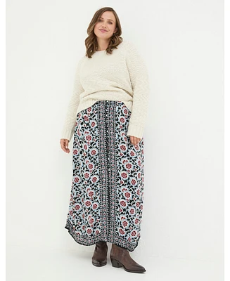 FatFace Plus Arabella Wild Floral Midi Skirt