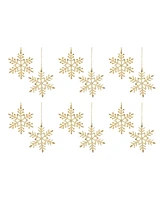 Slickblue Jewel Metal Snowflake Ornament (Set of 12)