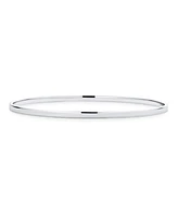 Bling Jewelry Plain Simple Flat Edge Layering Stacking Strong 3MM Shinny Sterling Silver Bangle Bracelet For Women