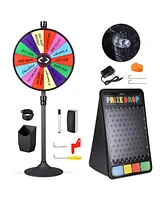 WinSpin 24" Dual Use 14 Slots Prize Wheel Prize Drop Game Board Kit w/ Led Light