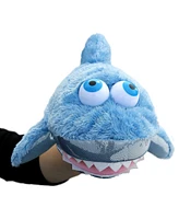 Aurora Medium Sharky Hand Puppet Interactive Plush Toy Blue 11.5"