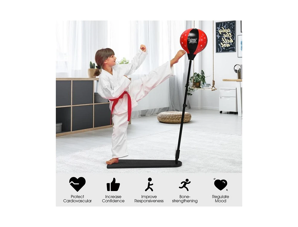 Slickblue Kids Punching Bag with Adjustable Stand and Boxing Gloves