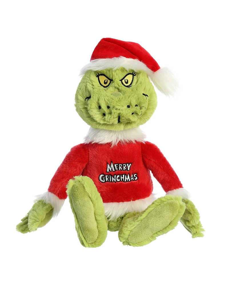 Aurora Large Merry Grinchmas Grinch Dr. Seuss Whimsical Plush Toy Green 16"