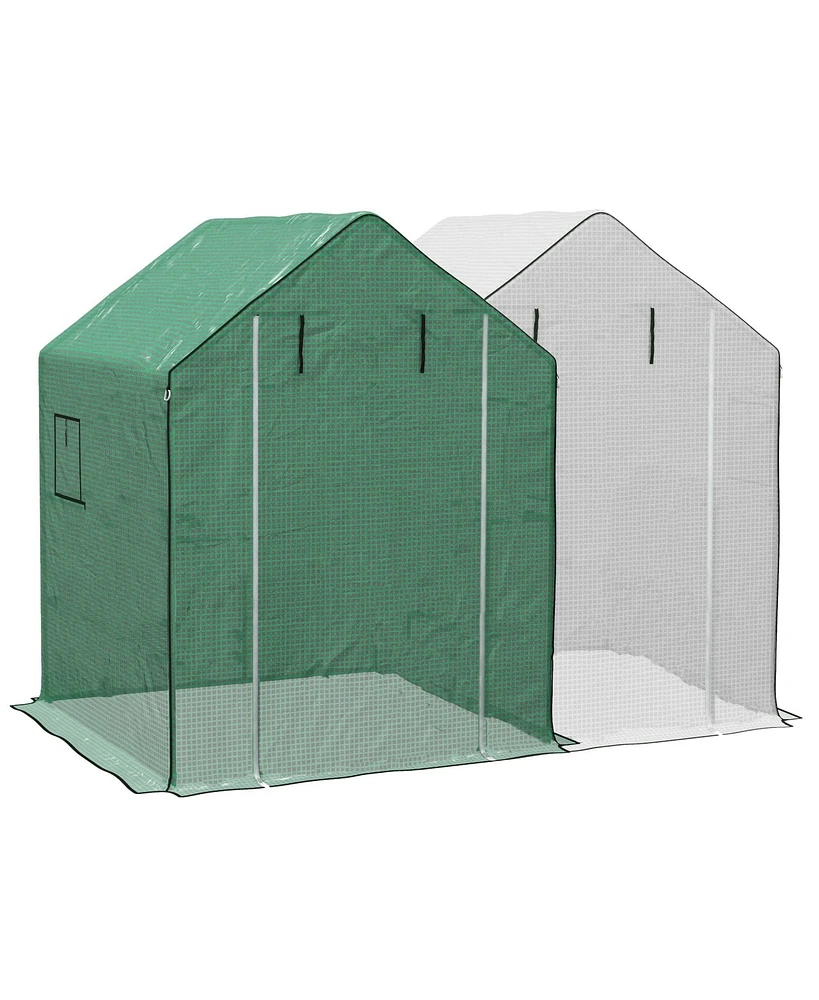 Outsunny 2 Greenhouse 01-0472 Replacement Covers, 55x56.25", Green & White