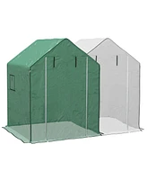 Outsunny 2 Greenhouse 01-0472 Replacement Covers, 55x56.25", Green & White