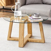 Wood-color Mdf Coffee Table Nature's Simplicity, Modern Elegance