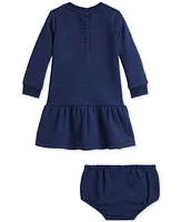 Polo Ralph Lauren Baby Girls Logo Appliques Fleece Dress