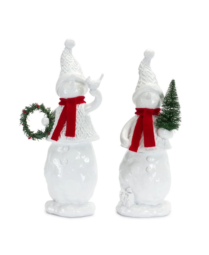 Slickblue Snowman (Set of 2) 10.5"H, 11.25"H Resin