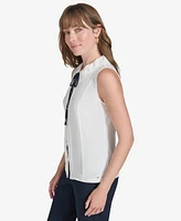 Tommy Hilfiger Women's Sleeveless Tie-Neck Blouse