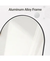 Homlux Arched Wall Mounted Mirror 32"x34" in Black
