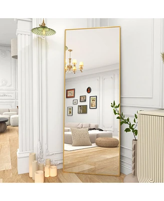 Homlux Rectangular Free Stand Mirror 18"x58" in Gold