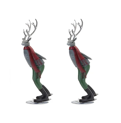 Slickblue Deer Skater (Set of 2) 26"H Iron