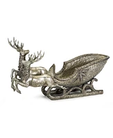 Slickblue Festive Holiday Deer with Sleigh Figurine