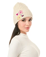 Marcus Adler Flower Embroidered Beanie