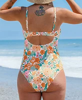 Cupshe Maternity Spring Day Floral Sweetheart One Piece Swimsuit