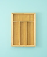 JoyJolt Bamboo Expandable Drawer Organizer for Kitchen Utensils