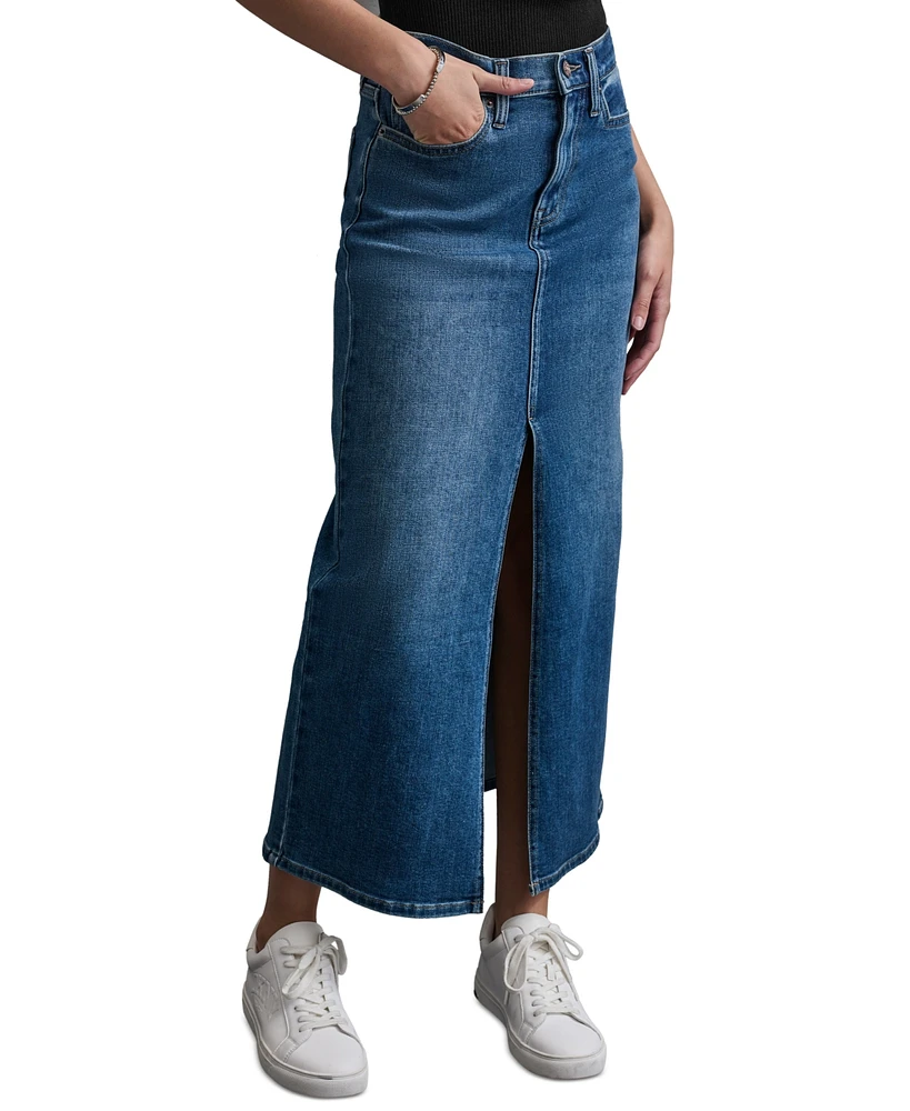 Dkny Jeans Women's High-Rise Denim Maxi Skirt