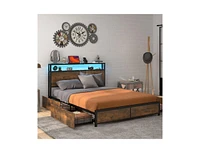 Slickblue Bed Frame with Smart Led Lights and Storage Drawers-Full Size