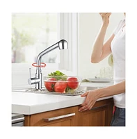 Yescom Stainless Steel Kitchen Sink Faucet Pull Out Dual Function Mixer Taps 1 Handle Long Neck