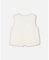 Deux par Toddler Girls Faux Fur Vest Off White - Toddler|Child