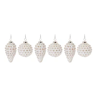 Slickblue White Washed Glass Ornament (Set of 6)