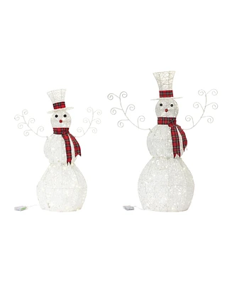 Slickblue Led Lighted Snowman Decor (Set of 2