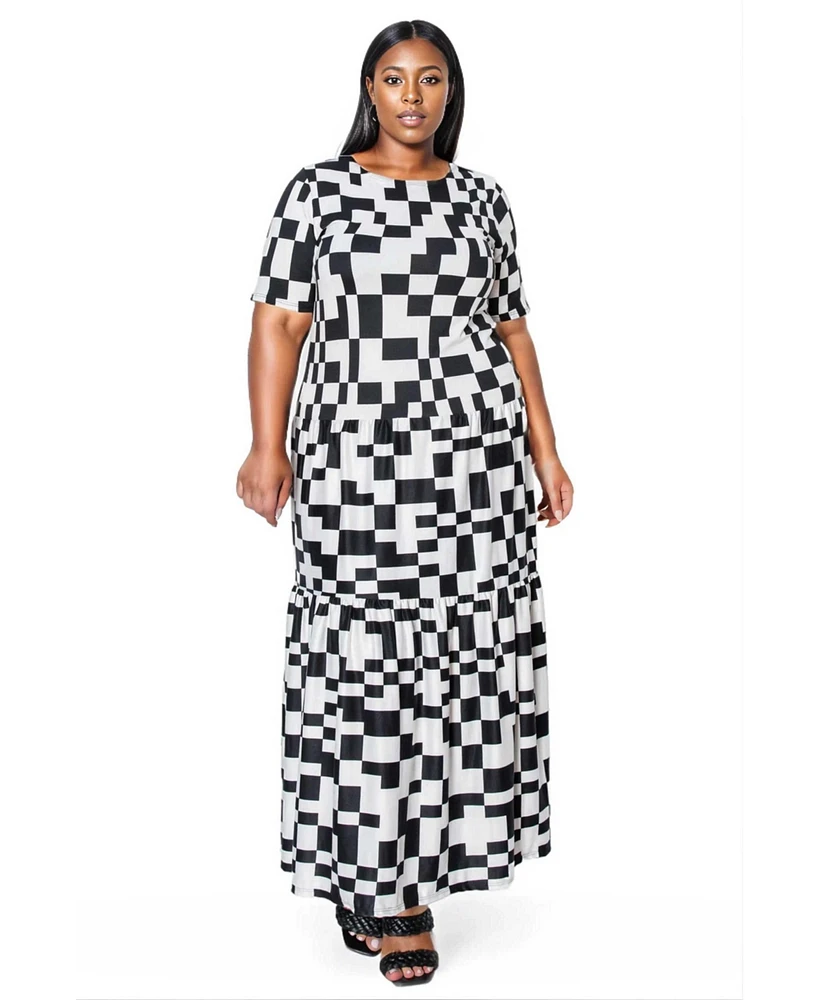 L I V D Plus Artemesia Tiered Maxi Dress