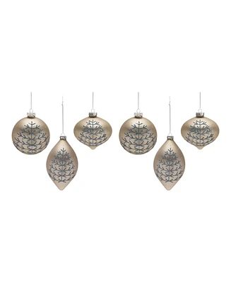 Slickblue Champagne Glittered Ball Ornament (Set of 6)