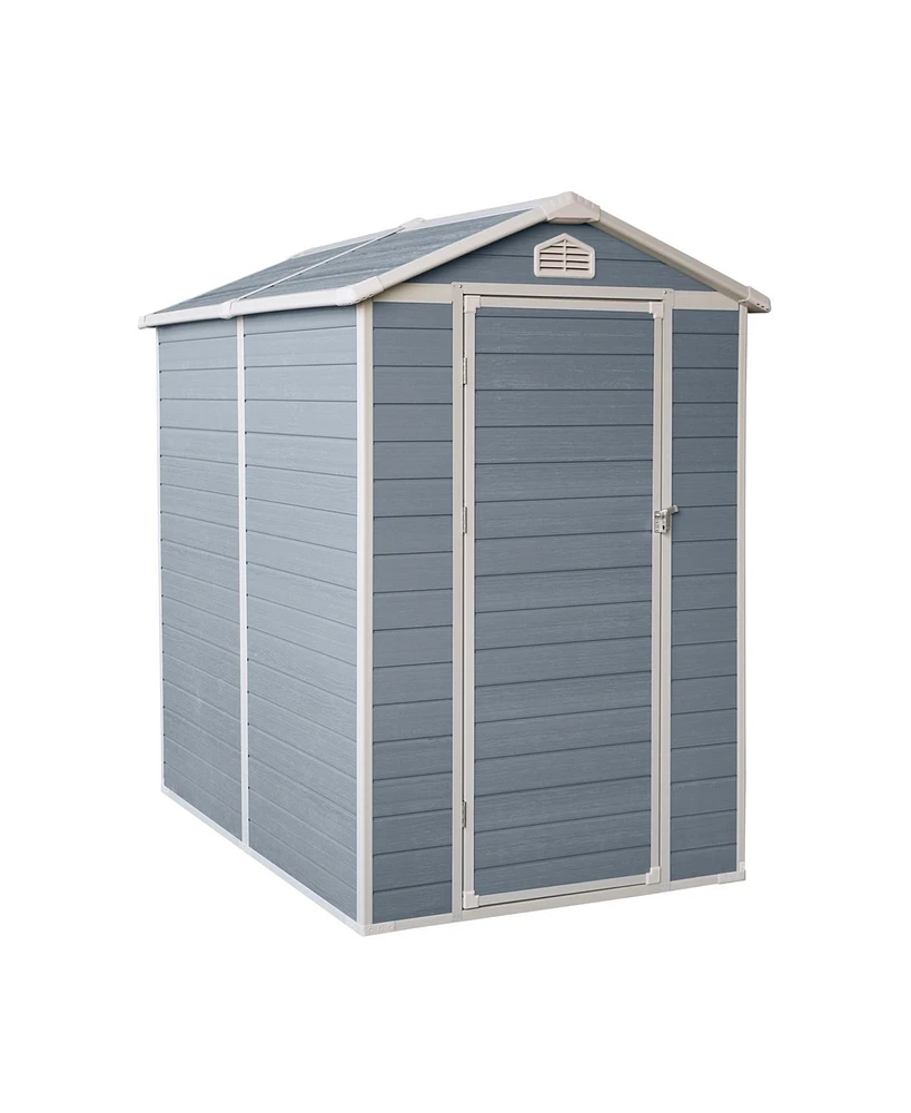 Mondawe 6x4ft Resin Outdoor Storage Shed Kit-Perfect to Store Patio Furniture,Grey