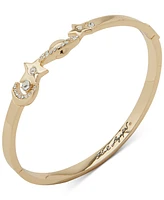 Karl Lagerfeld Paris Gold-Tone Pave Star & Moon Bangle Bracelet