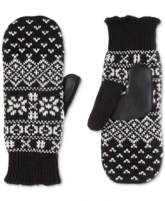 Isotoner Signature Nordic Fair Isle Water Repellent Knit Mittens