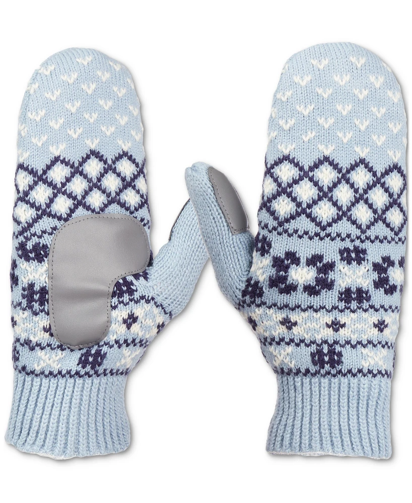 Isotoner Signature Nordic Fair Isle Water Repellent Knit Mittens