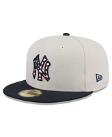 New Era Men's Khaki/Black York Yankees 2024 Fourth of July 59FIFTY Fitted Hat