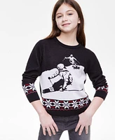 Holiday Lane Big & Little Girls Skier Sweater, Created for Macy's