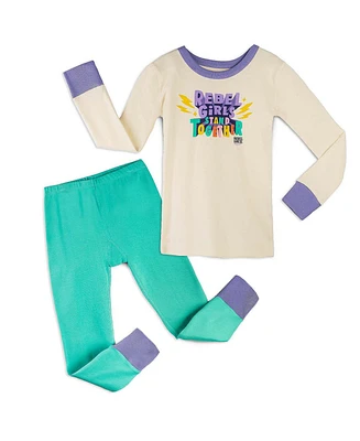 Mightly Toddler Girls Rebel x Fair Trade 100% Organic Cotton Tight Fit Pajamas, 2-Piece Set