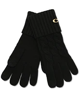 Coach Cable Knit Touchscreen Gloves