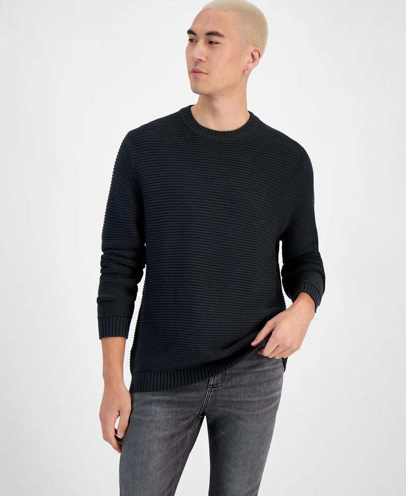 Sun + Stone Men's Links Textured Crewneck Pullover Sweater, Created for Macy's