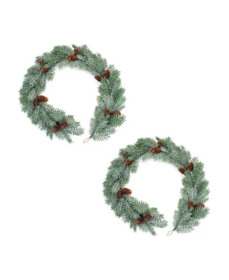 Slickblue Winter Pine Garland with Pinecone Accents (Set of 2)