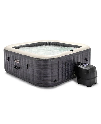 Intex PureSpa Plus 6 Person Inflatable Square Hot Tub w/ 170 AirJets, Greystone