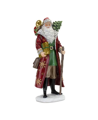 Slickblue Rustic Santa Figurine with Gold Accents 17.5"H